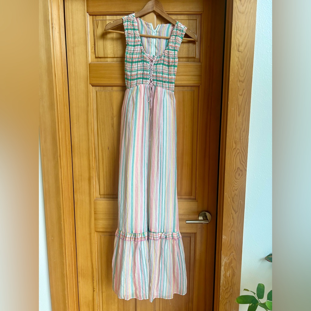 Vintage 1970s Jody T Of California Plaid Maxi Prairie Cottagecore Boho Dress